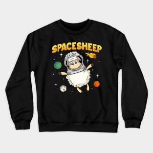 Spacesheep Science Day Sheep Lovers Space Day Celebration Funny Space Sheep Crewneck Sweatshirt